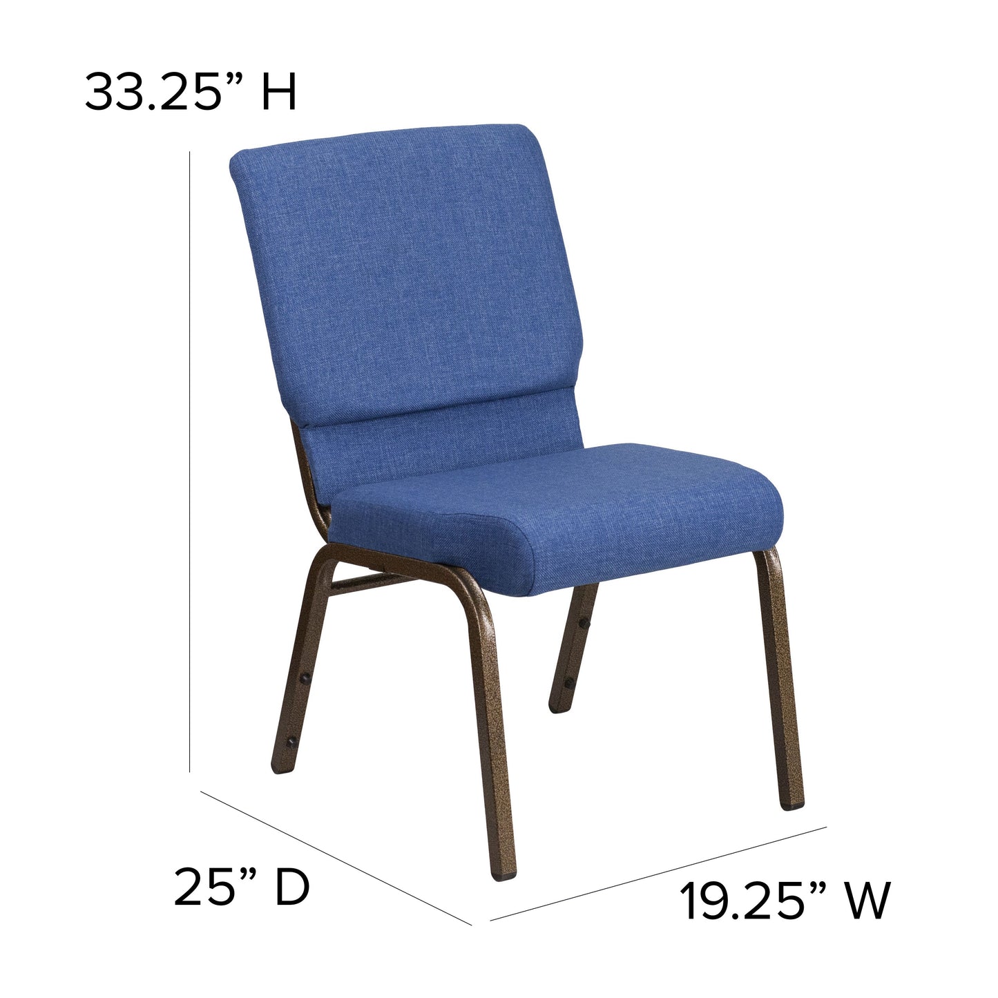 Blue Fabric Church Chair FD-CH02185-GV-BLUE-GG