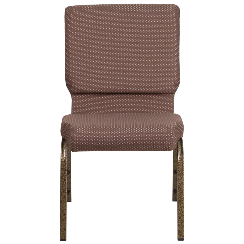 Brown Dot Fabric Church Chair FD-CH02185-GV-BNDOT-GG