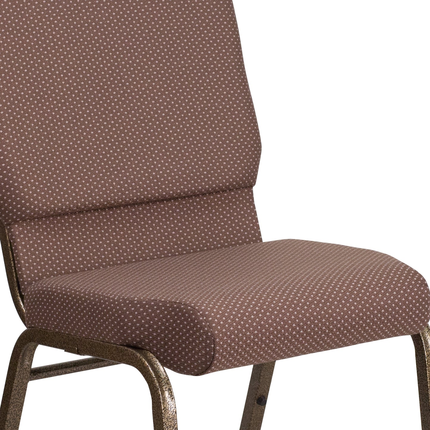 Brown Dot Fabric Church Chair FD-CH02185-GV-BNDOT-GG