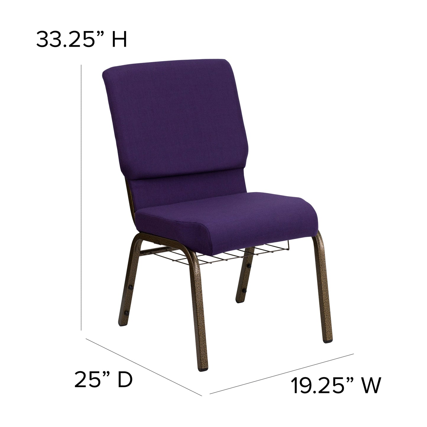 Purple Fabric Church Chair FD-CH02185-GV-ROY-BAS-GG