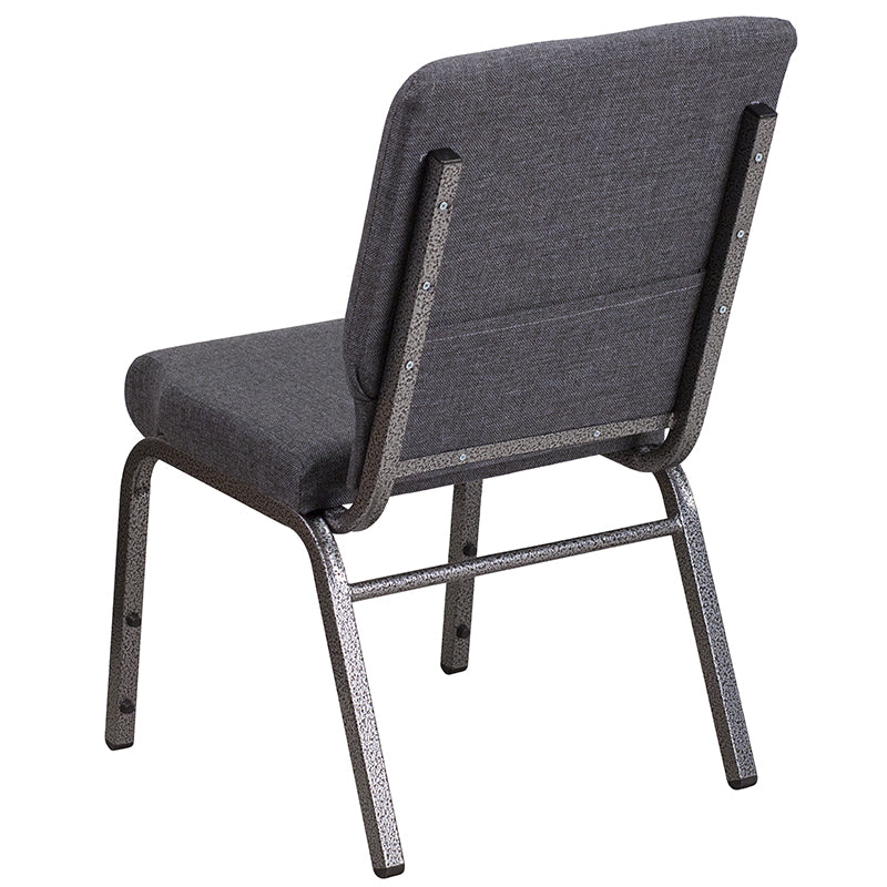 Dark Gray Fabric Church Chair FD-CH02185-SV-DKGY-GG