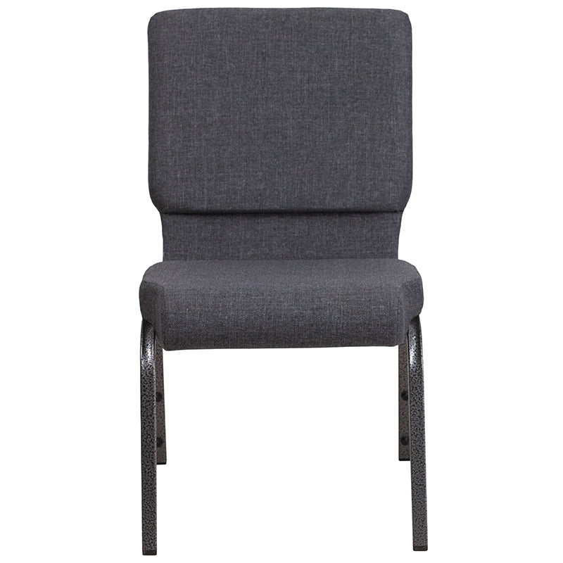 Dark Gray Fabric Church Chair FD-CH02185-SV-DKGY-GG