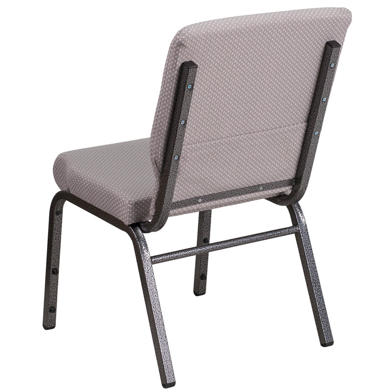 Gray Dot Fabric Church Chair FD-CH02185-SV-GYDOT-GG