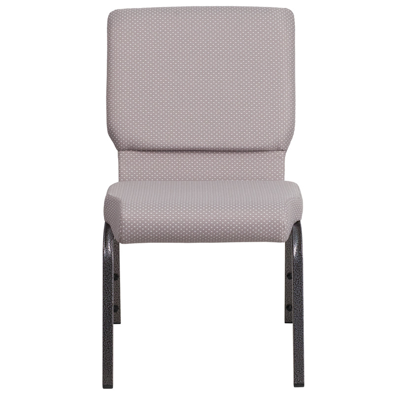 Gray Dot Fabric Church Chair FD-CH02185-SV-GYDOT-GG