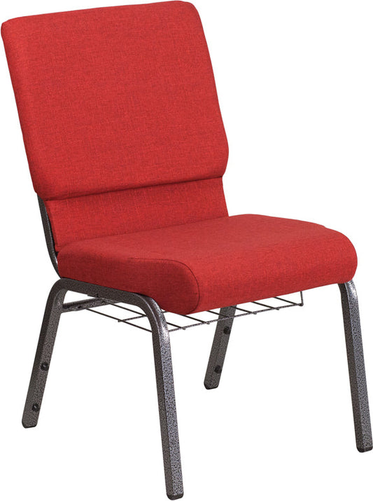 Red Fabric Church Chair FD-CH02185-SV-RED-BAS-GG