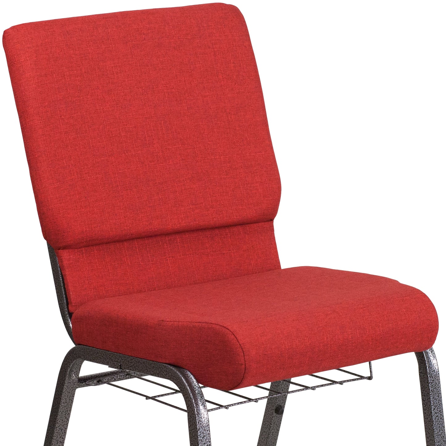 Red Fabric Church Chair FD-CH02185-SV-RED-BAS-GG