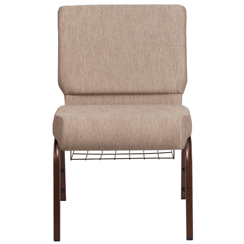 Beige Fabric Church Chair FD-CH0221-4-CV-BGE1-BAS-GG