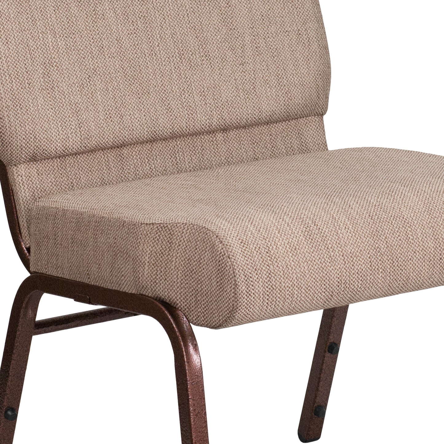 Beige Fabric Church Chair FD-CH0221-4-CV-BGE1-GG