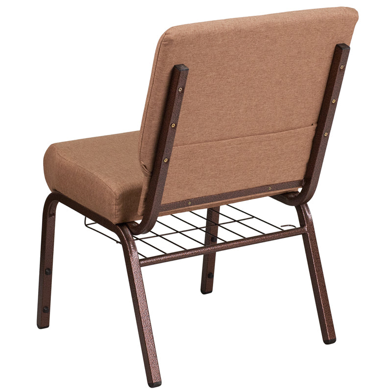 Caramel Fabric Church Chair FD-CH0221-4-CV-BN-BAS-GG