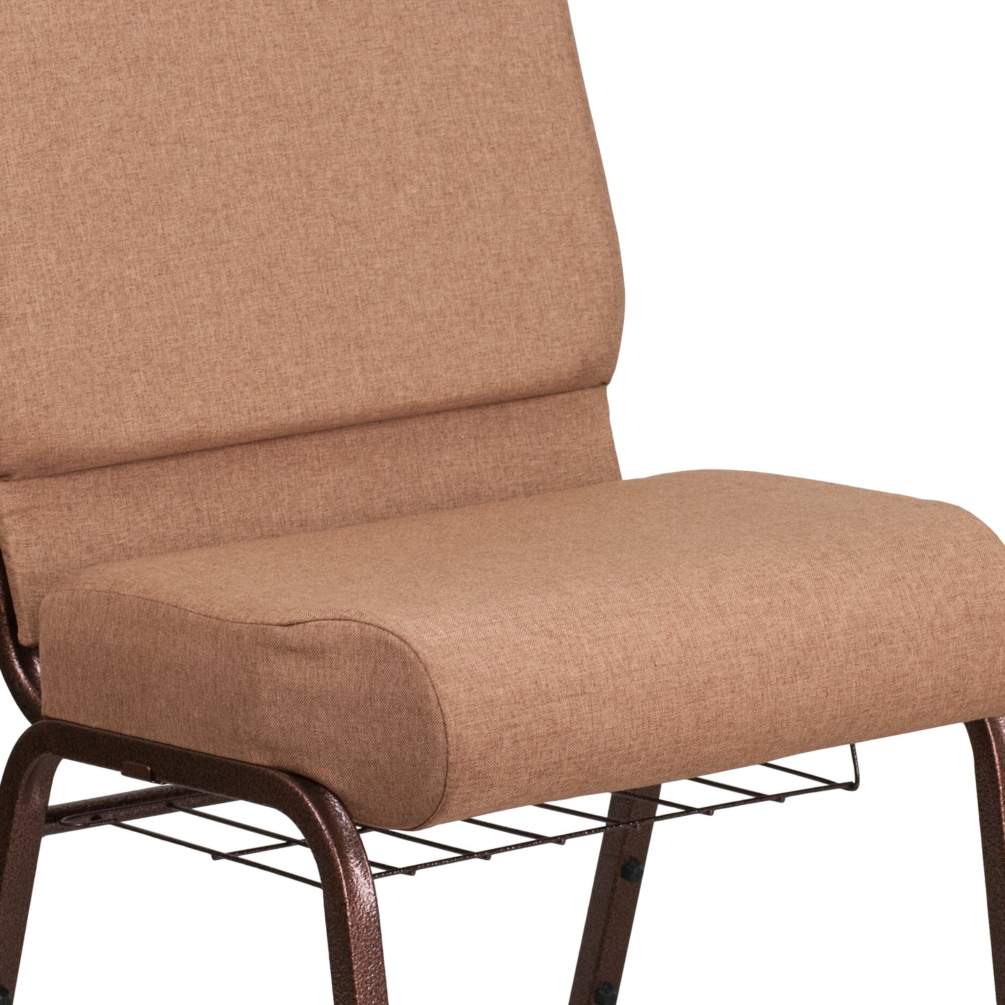 Caramel Fabric Church Chair FD-CH0221-4-CV-BN-BAS-GG