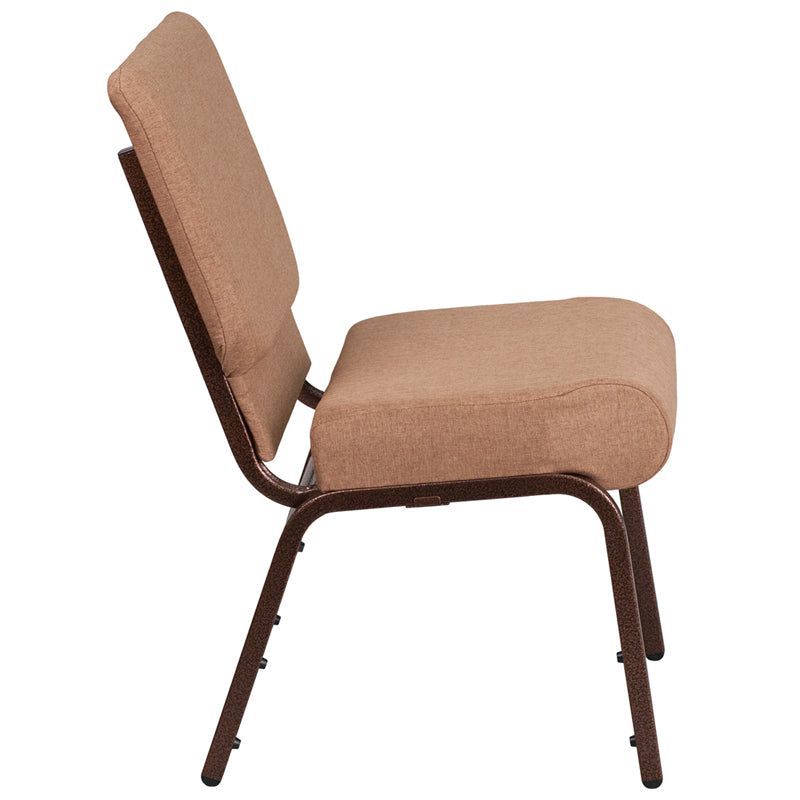 Caramel Fabric Church Chair FD-CH0221-4-CV-BN-GG