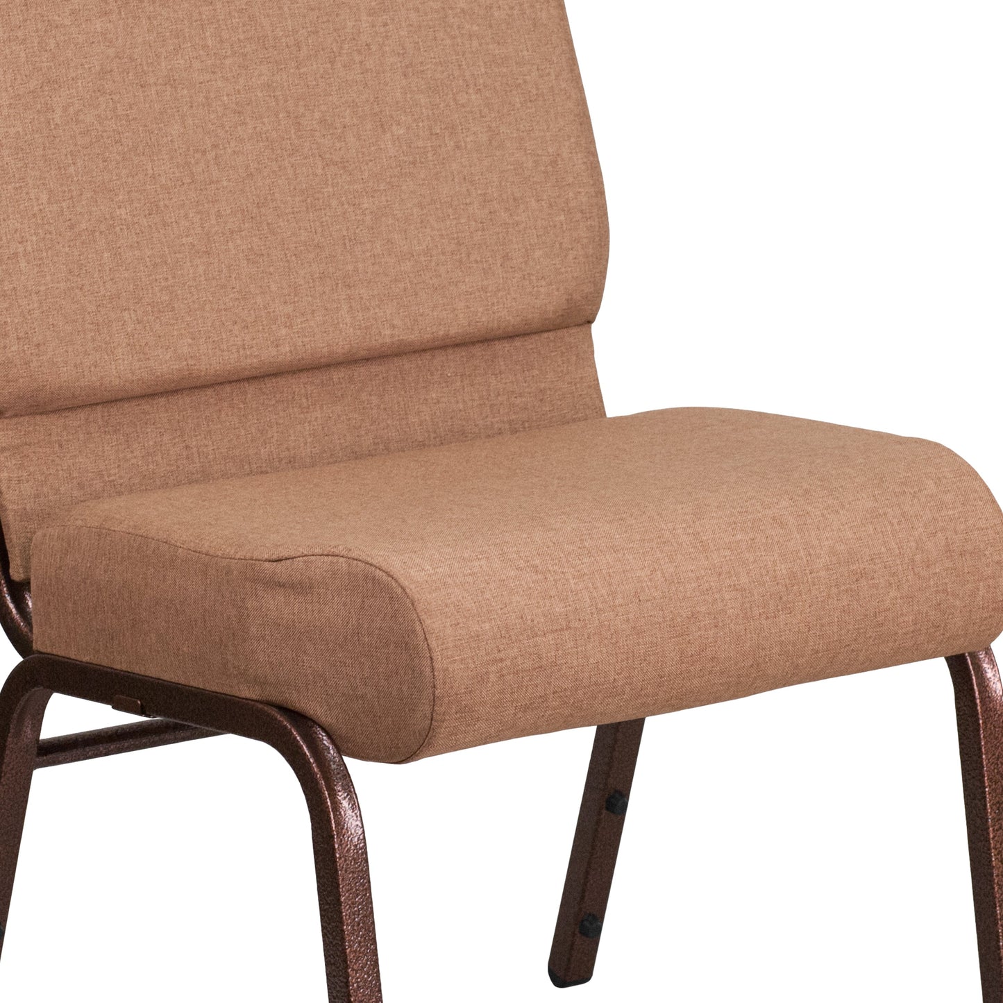 Caramel Fabric Church Chair FD-CH0221-4-CV-BN-GG