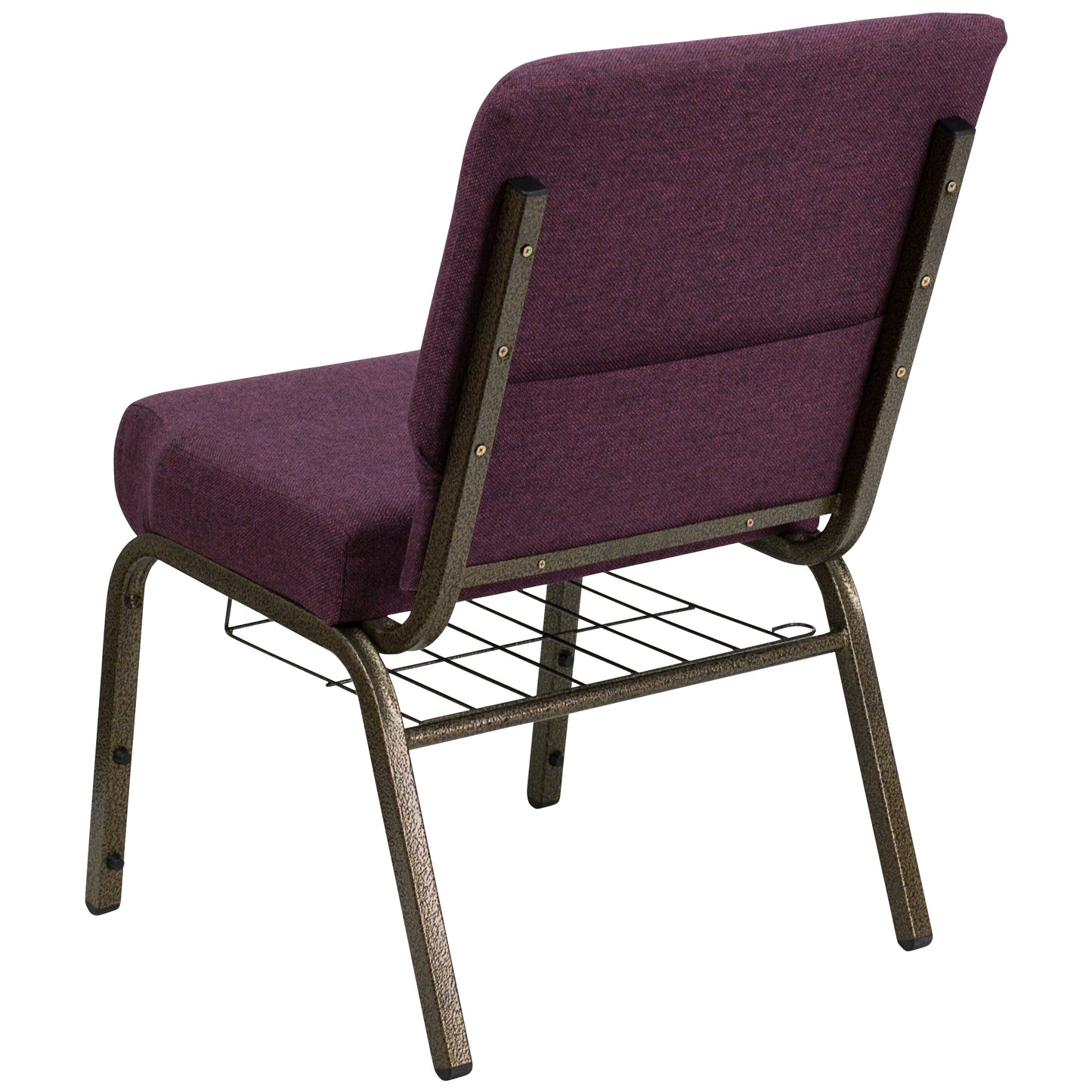 Plum Fabric Church Chair FD-CH0221-4-GV-005-BAS-GG