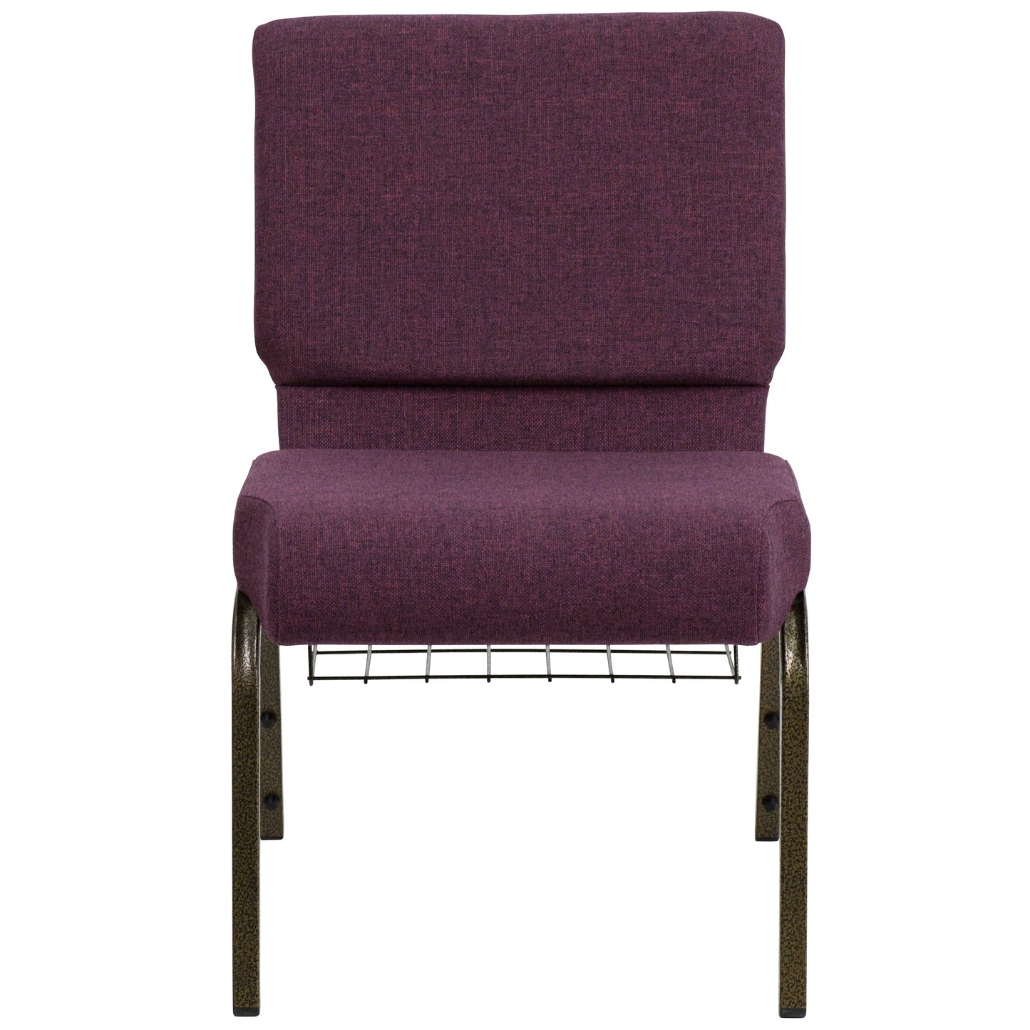 Plum Fabric Church Chair FD-CH0221-4-GV-005-BAS-GG