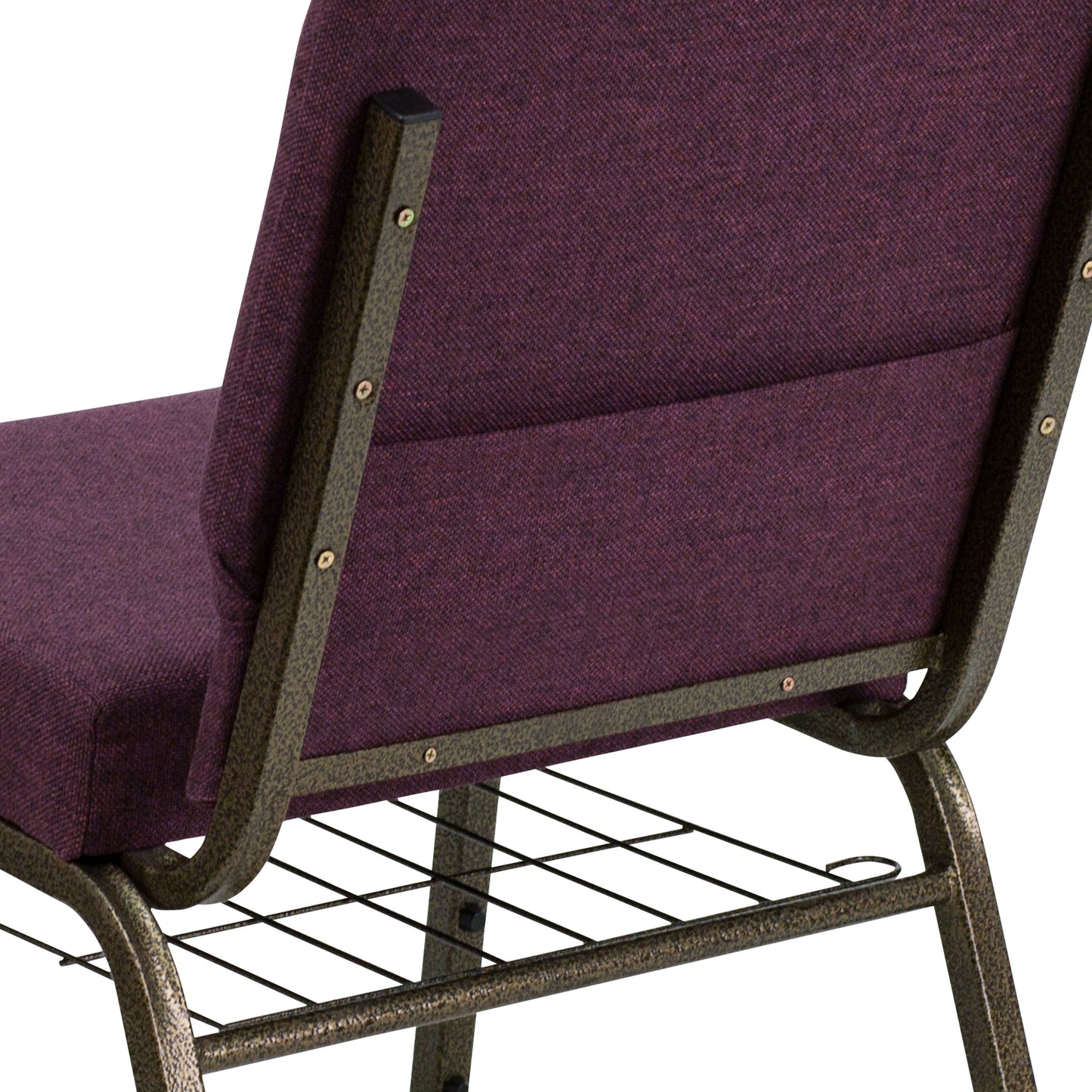 Plum Fabric Church Chair FD-CH0221-4-GV-005-BAS-GG