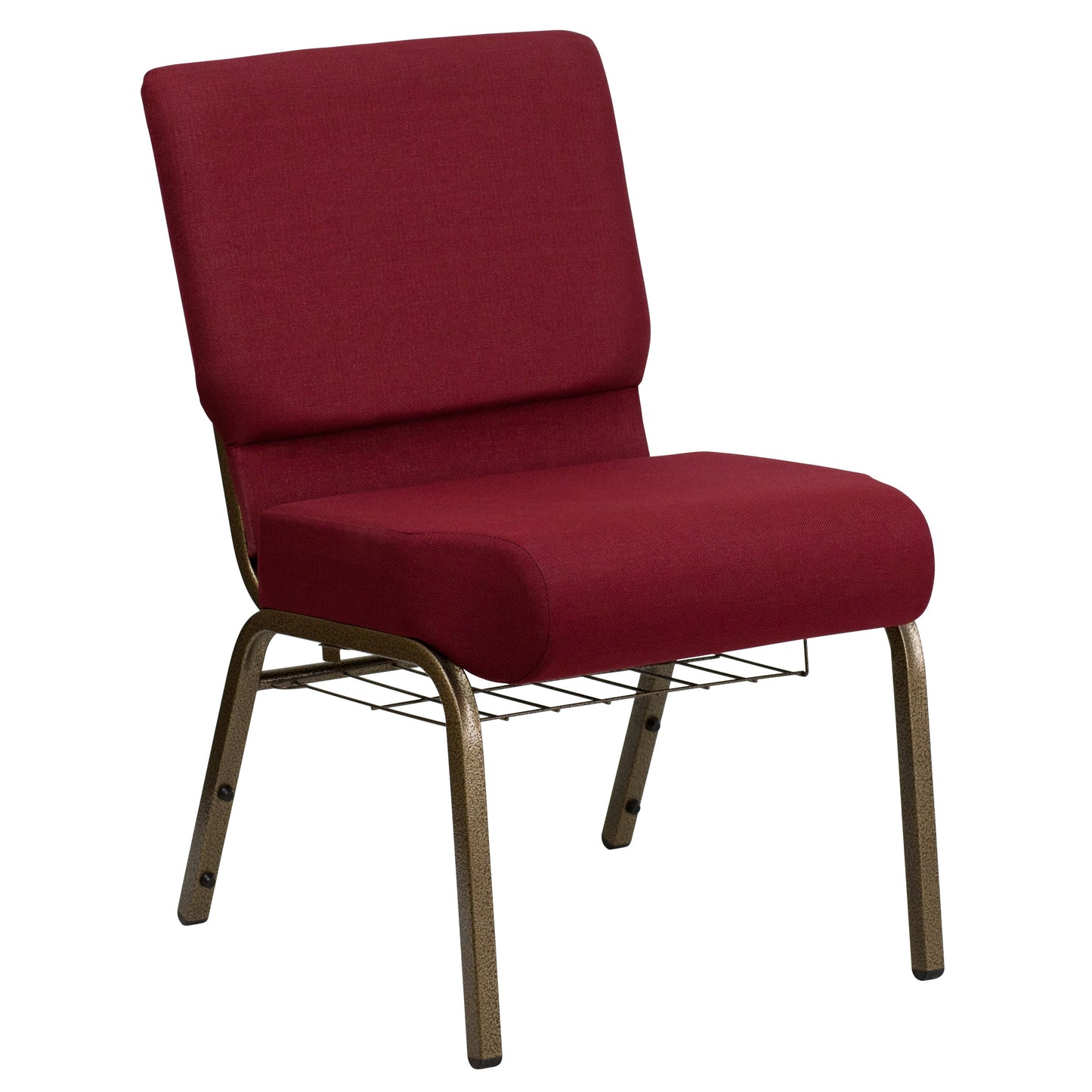 Burgundy Fabric Church Chair FD-CH0221-4-GV-3169-BAS-GG