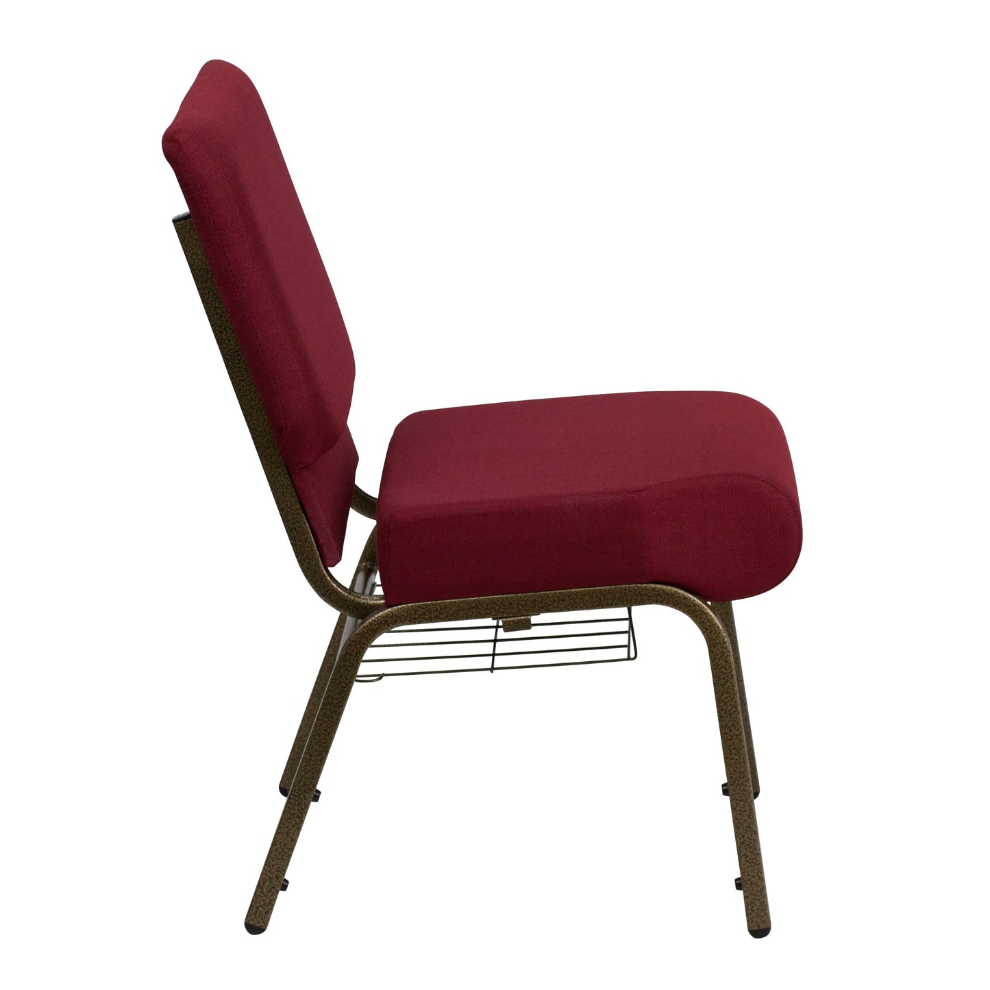 Burgundy Fabric Church Chair FD-CH0221-4-GV-3169-BAS-GG