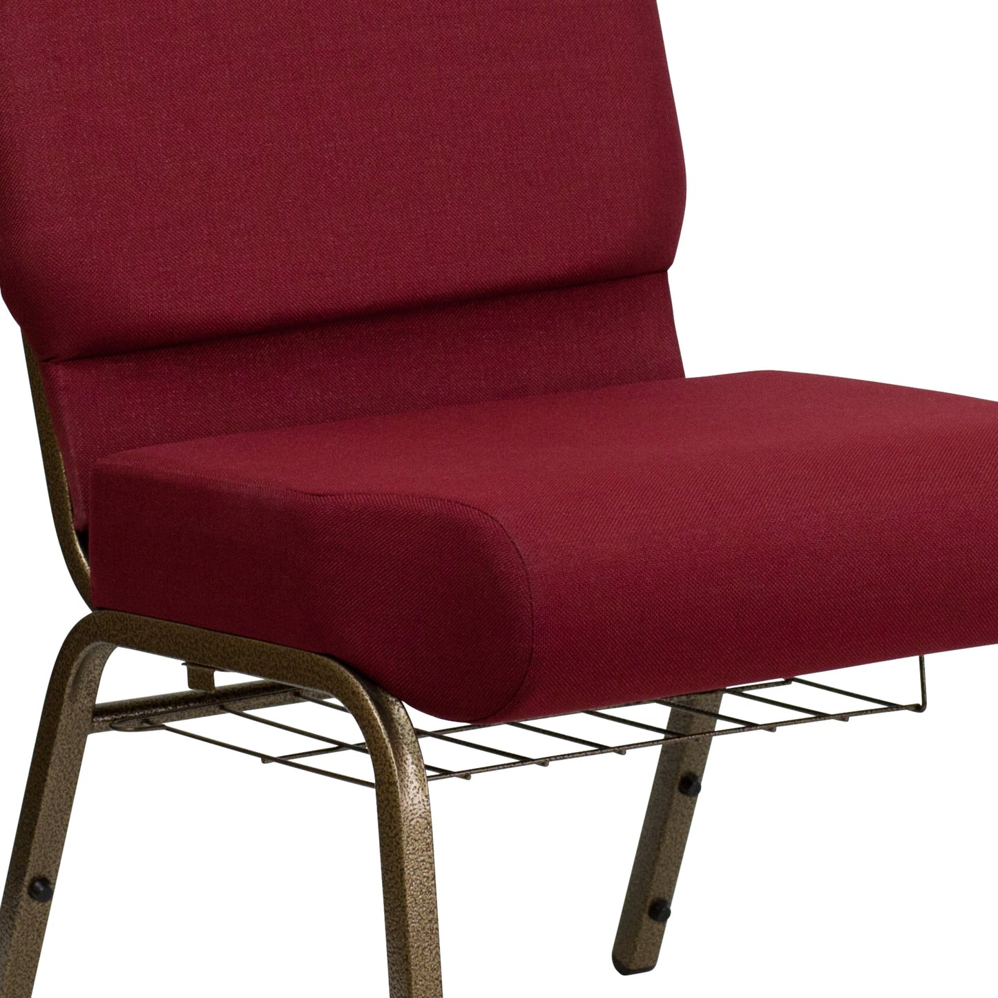 Burgundy Fabric Church Chair FD-CH0221-4-GV-3169-BAS-GG