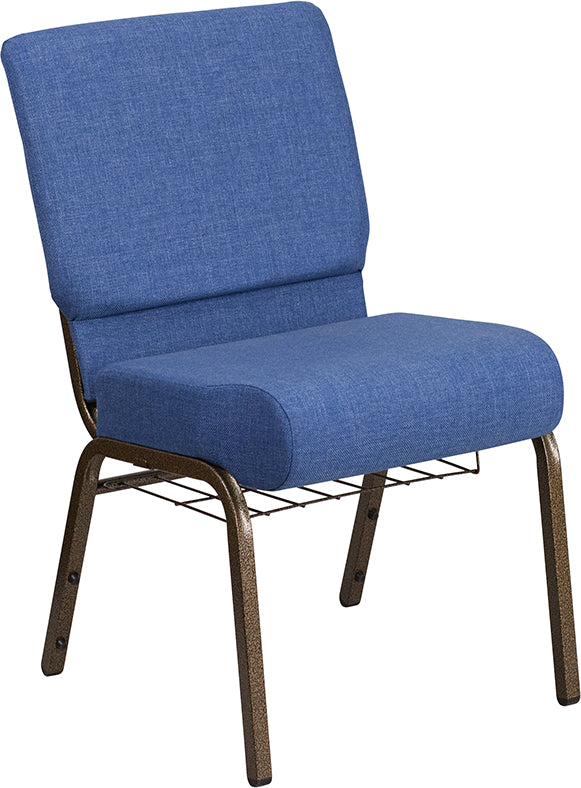 Blue Fabric Church Chair FD-CH0221-4-GV-BLUE-BAS-GG