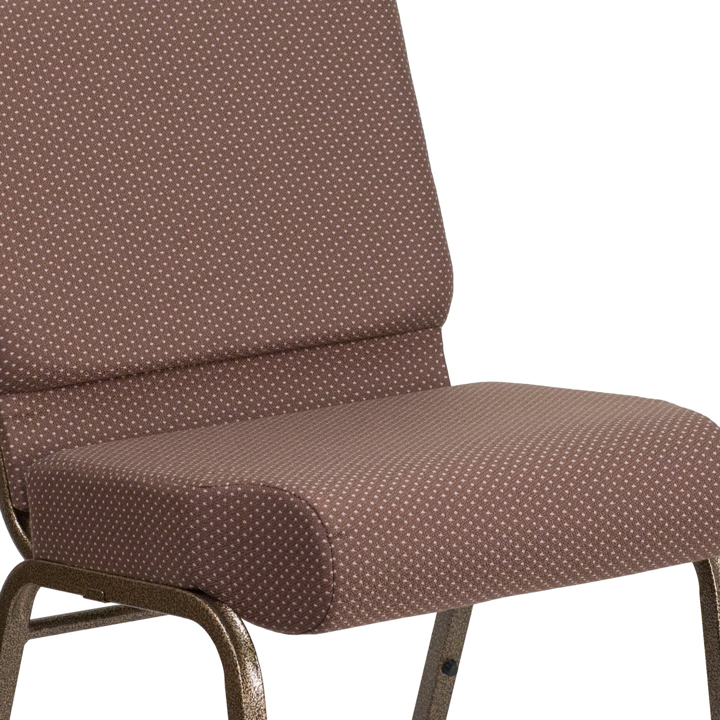 Brown Dot Fabric Church Chair FD-CH0221-4-GV-BNDOT-GG