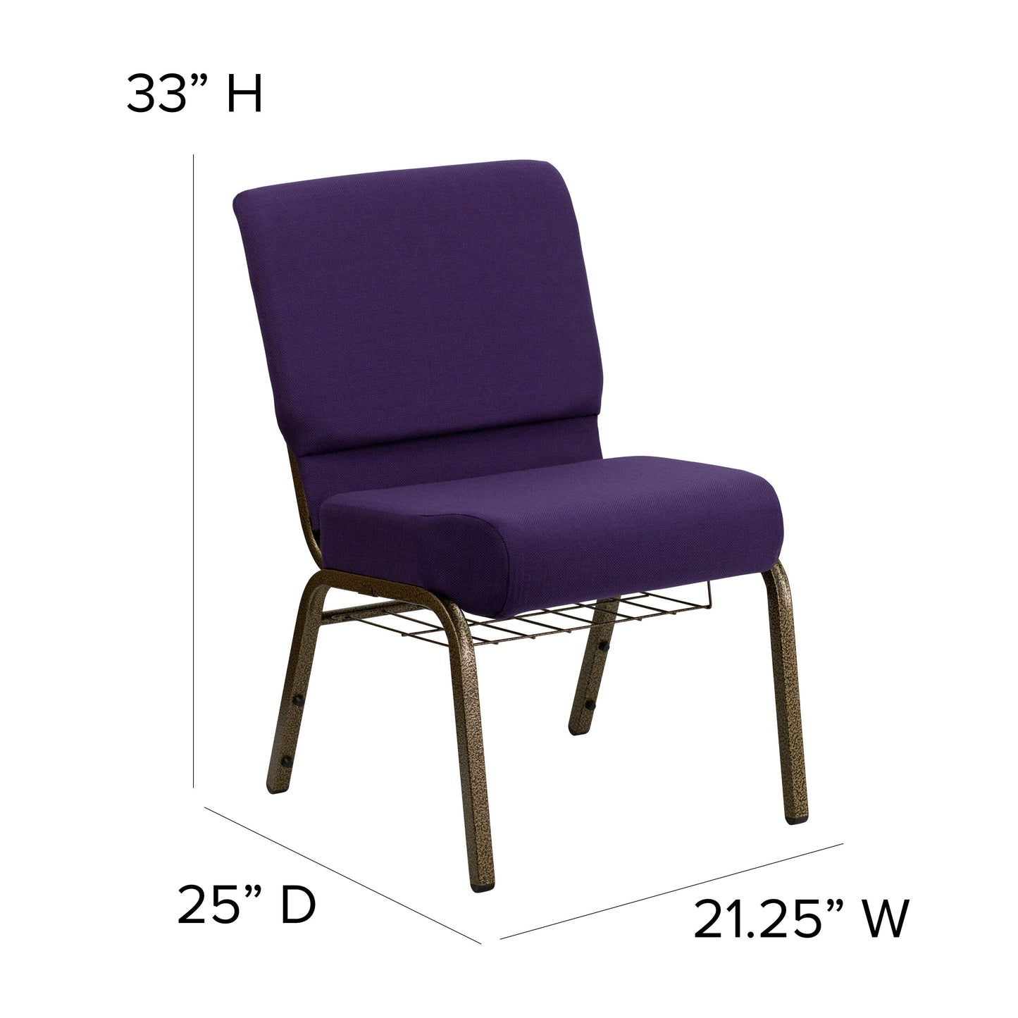 Purple Fabric Church Chair FD-CH0221-4-GV-ROY-BAS-GG