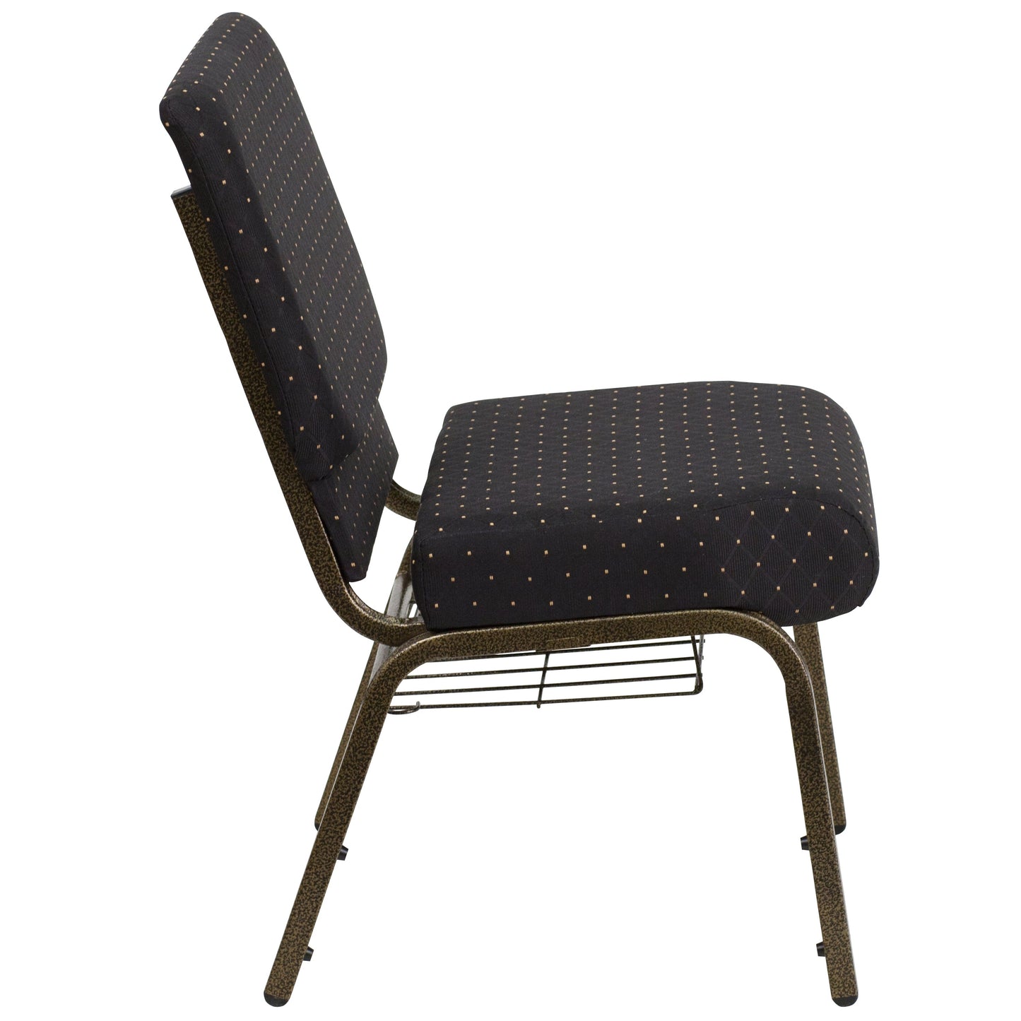 Black Dot Fabric Church Chair FD-CH0221-4-GV-S0806-BAS-GG