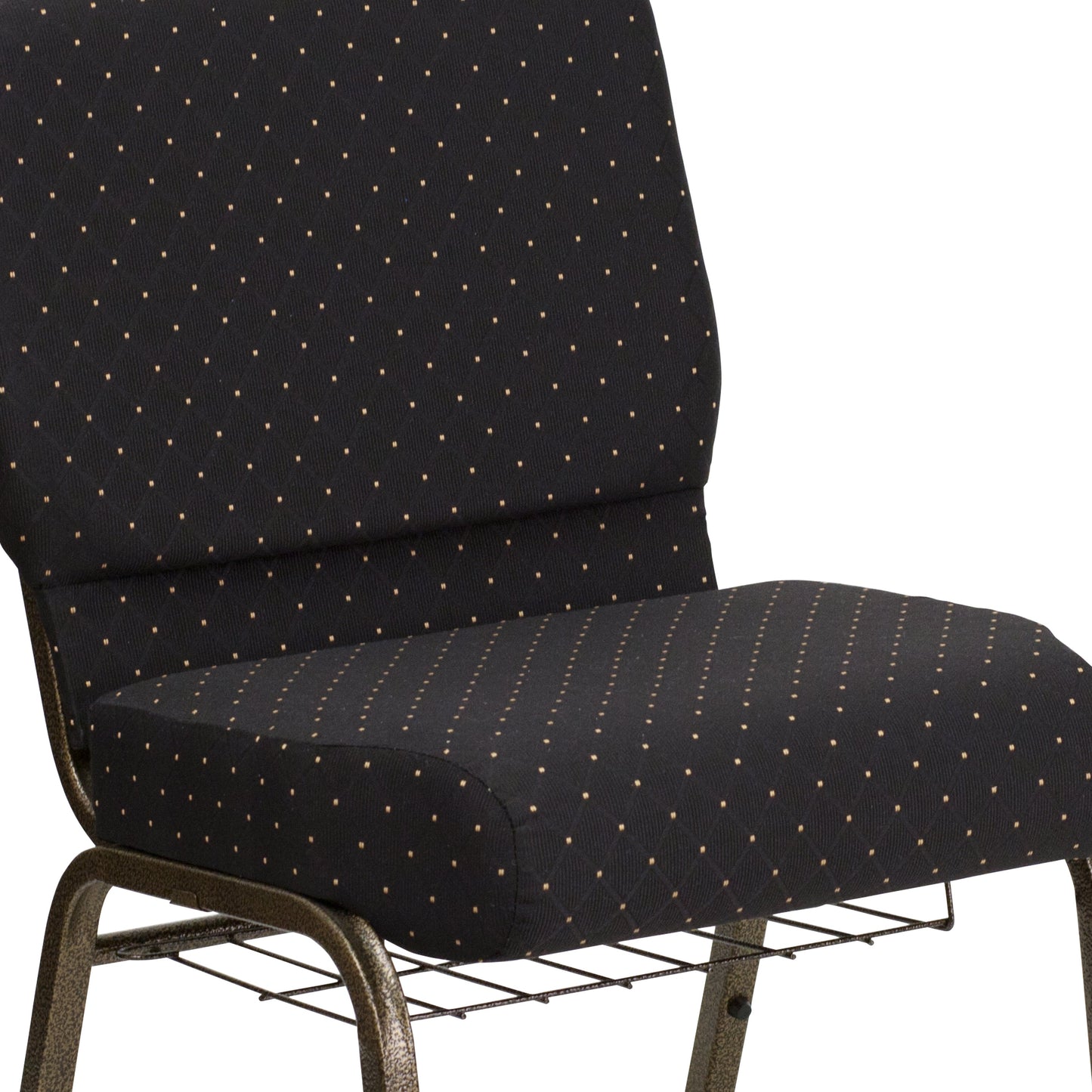 Black Dot Fabric Church Chair FD-CH0221-4-GV-S0806-BAS-GG