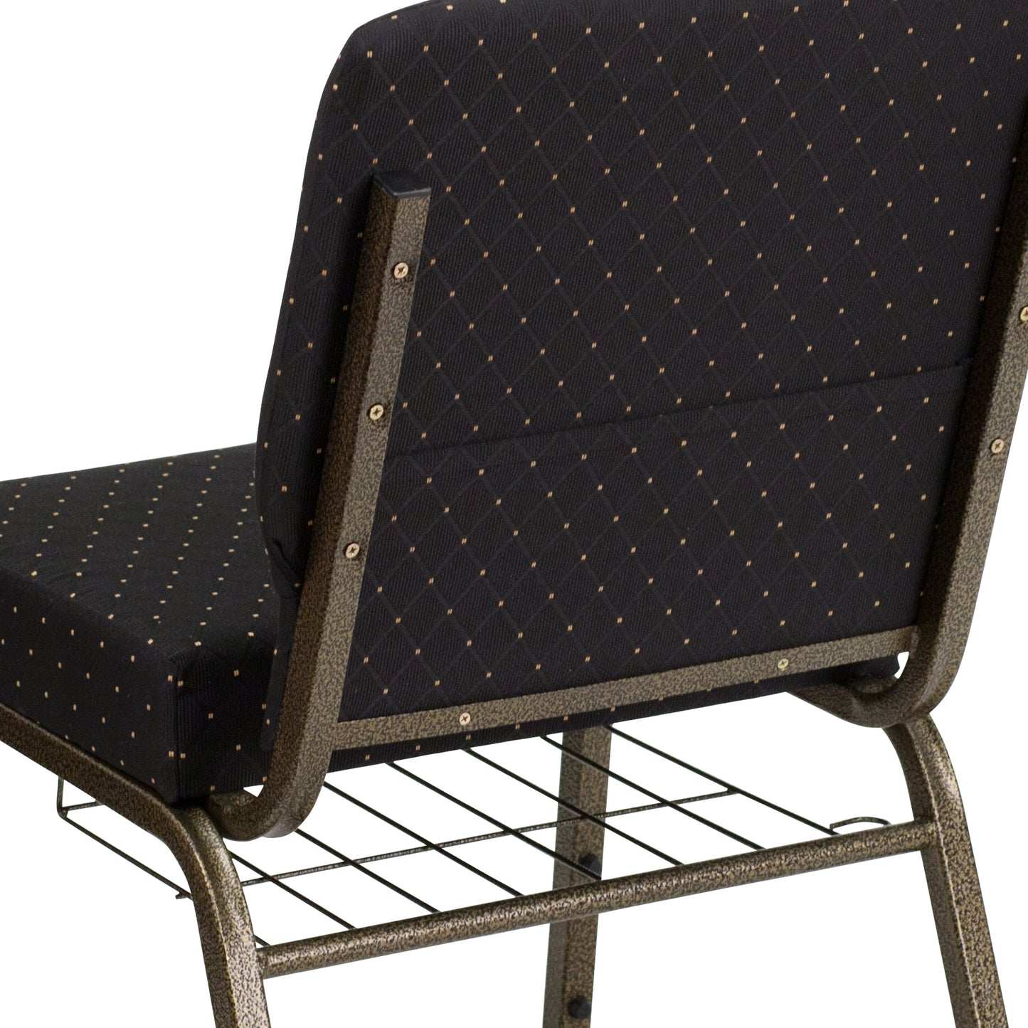 Black Dot Fabric Church Chair FD-CH0221-4-GV-S0806-BAS-GG