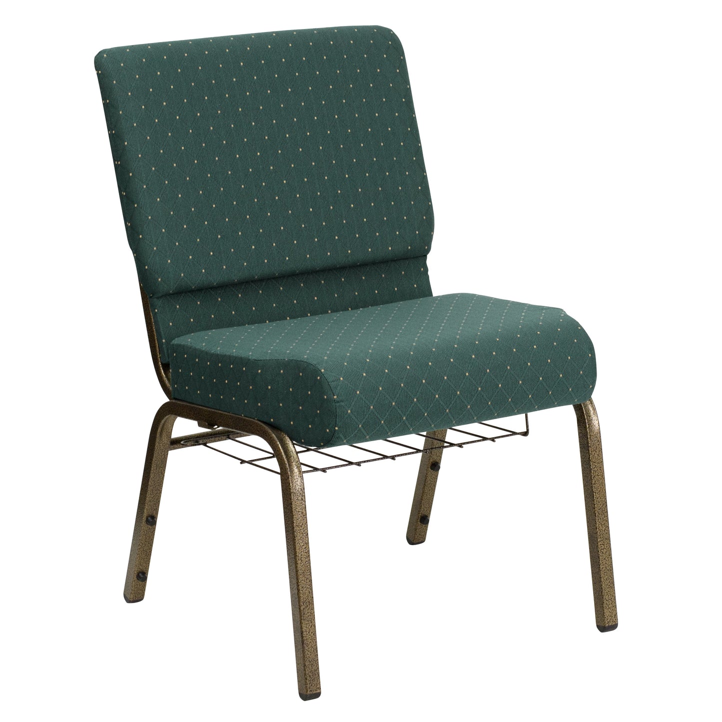 Green Dot Fabric Church Chair FD-CH0221-4-GV-S0808-BAS-GG