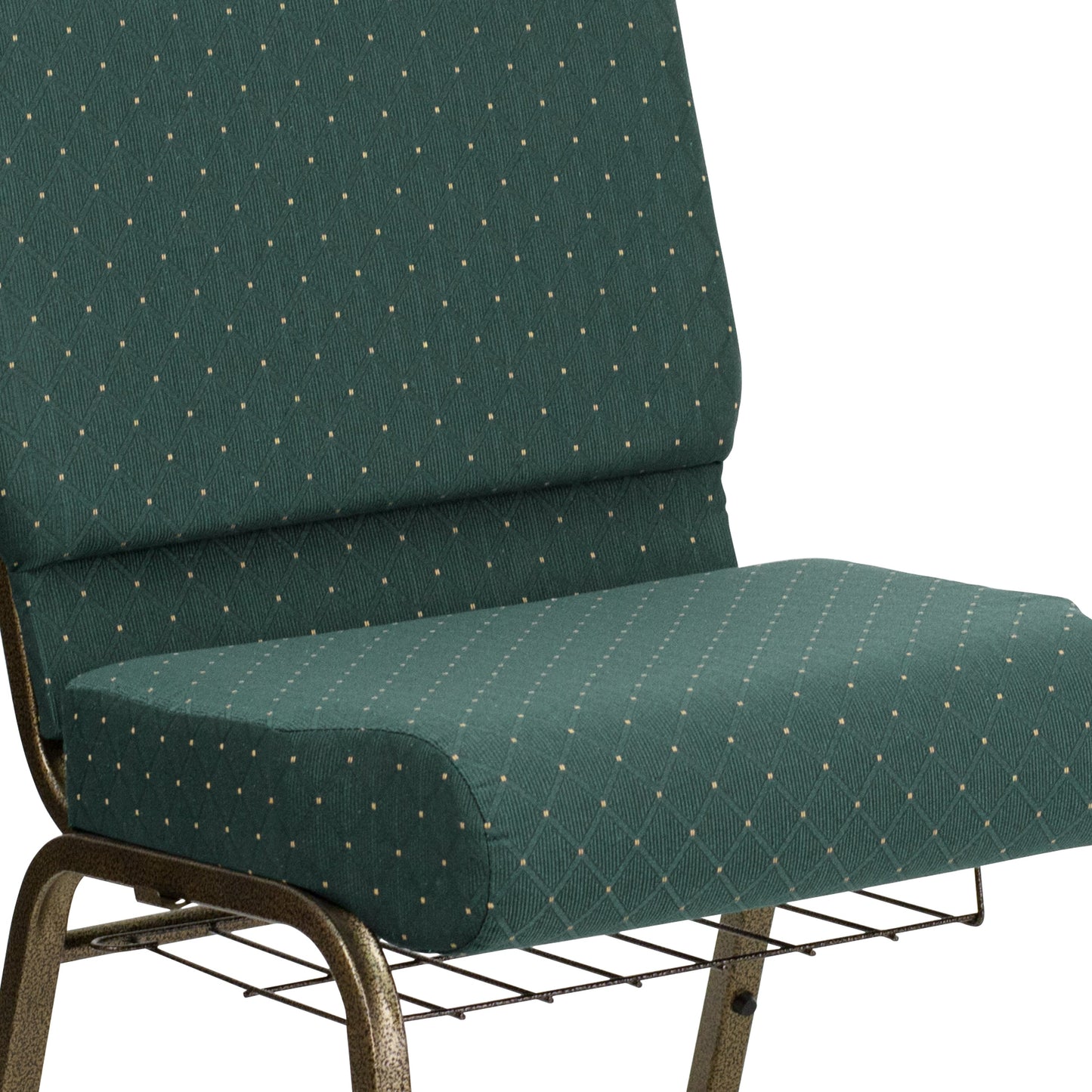 Green Dot Fabric Church Chair FD-CH0221-4-GV-S0808-BAS-GG