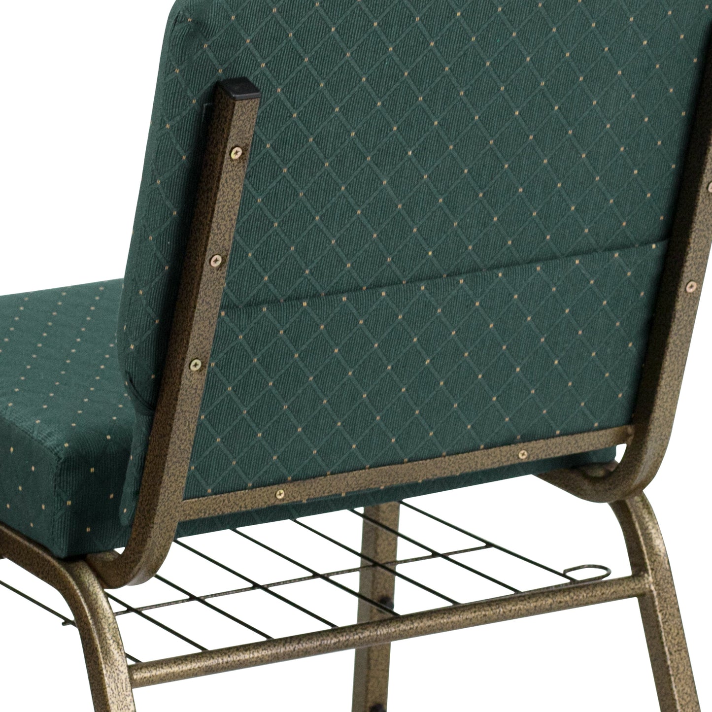 Green Dot Fabric Church Chair FD-CH0221-4-GV-S0808-BAS-GG