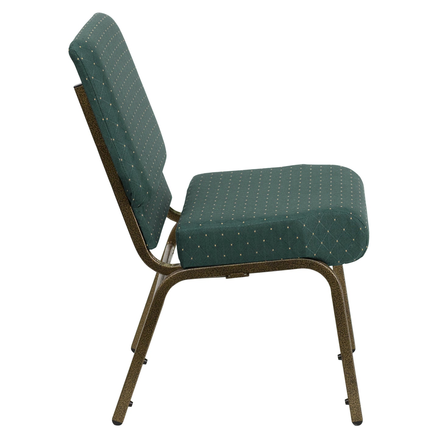 Green Dot Fabric Church Chair FD-CH0221-4-GV-S0808-GG