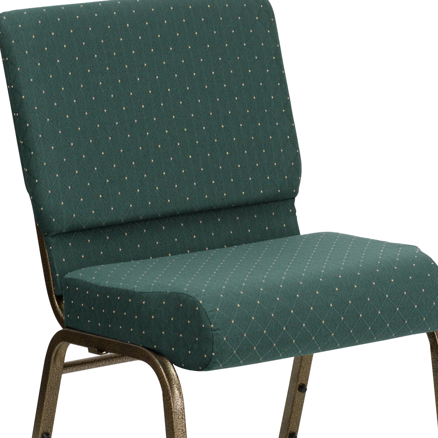 Green Dot Fabric Church Chair FD-CH0221-4-GV-S0808-GG