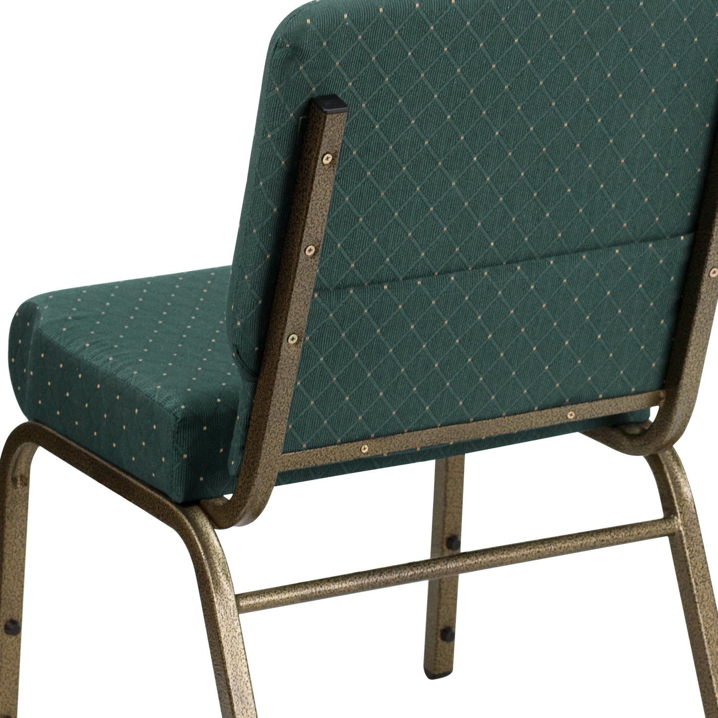 Green Dot Fabric Church Chair FD-CH0221-4-GV-S0808-GG