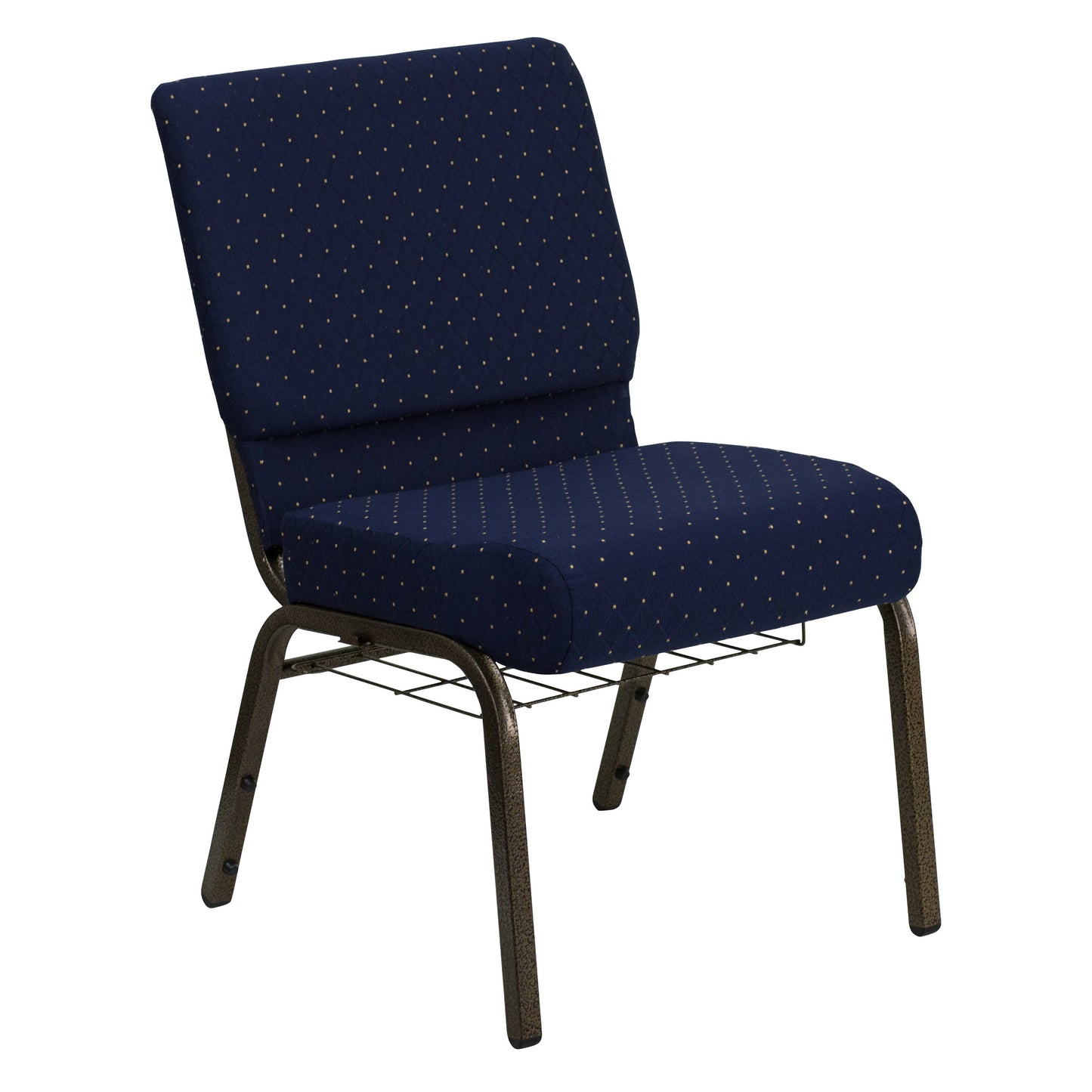 Blue Dot Fabric Church Chair FD-CH0221-4-GV-S0810-BAS-GG