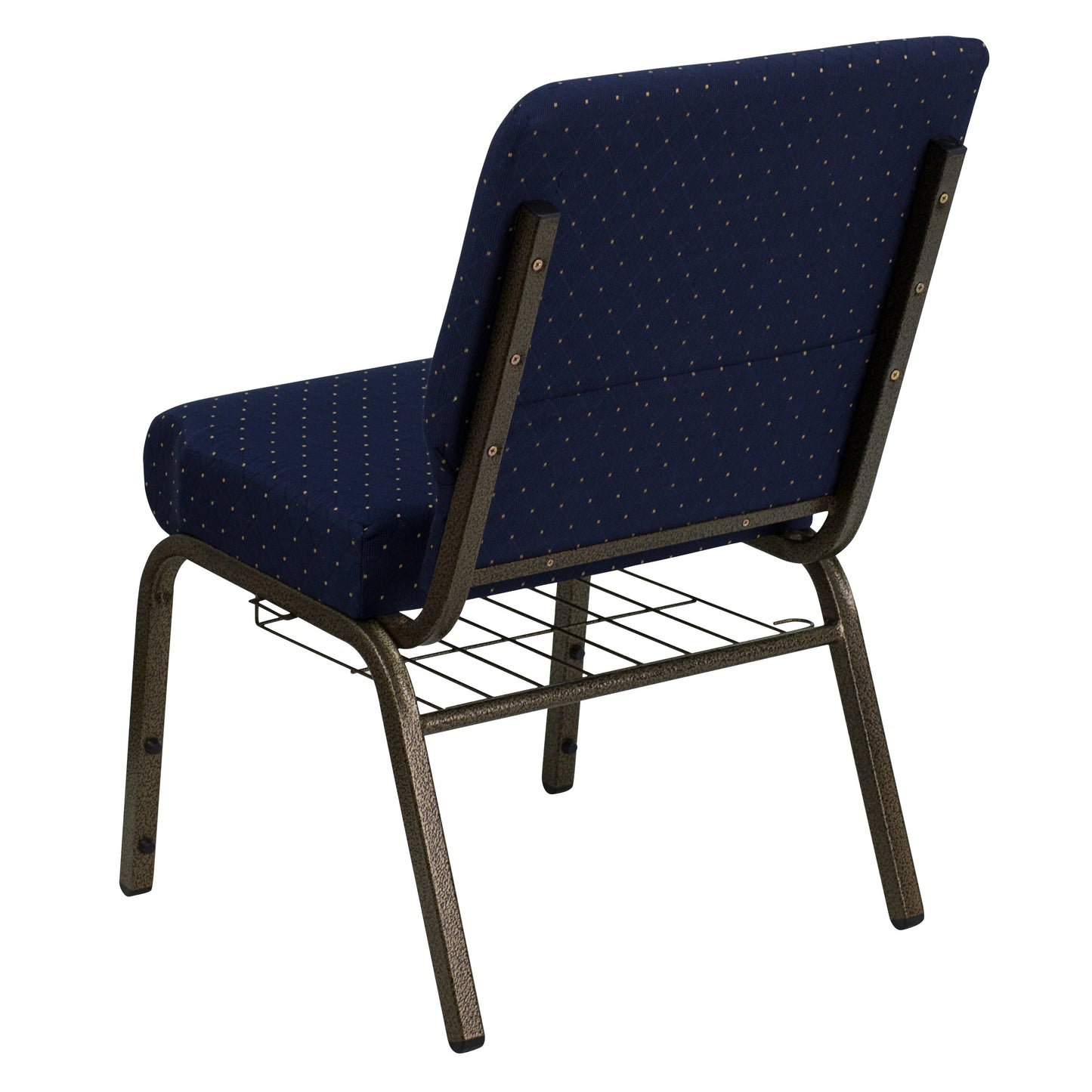 Blue Dot Fabric Church Chair FD-CH0221-4-GV-S0810-BAS-GG