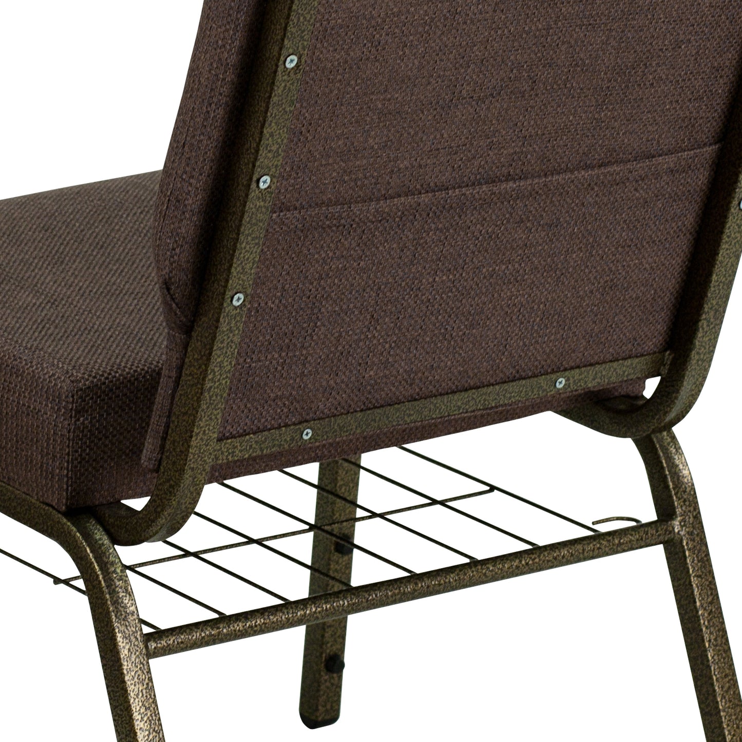 Brown Fabric Church Chair FD-CH0221-4-GV-S0819-BAS-GG