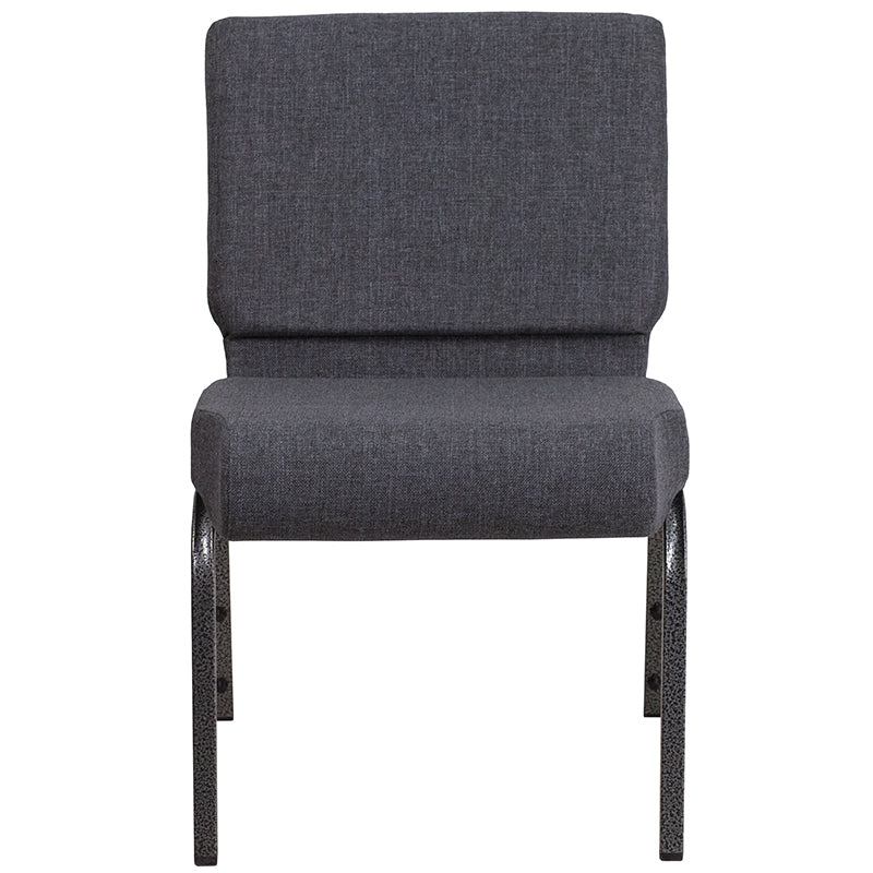 Dark Gray Fabric Church Chair FD-CH0221-4-SV-DKGY-GG