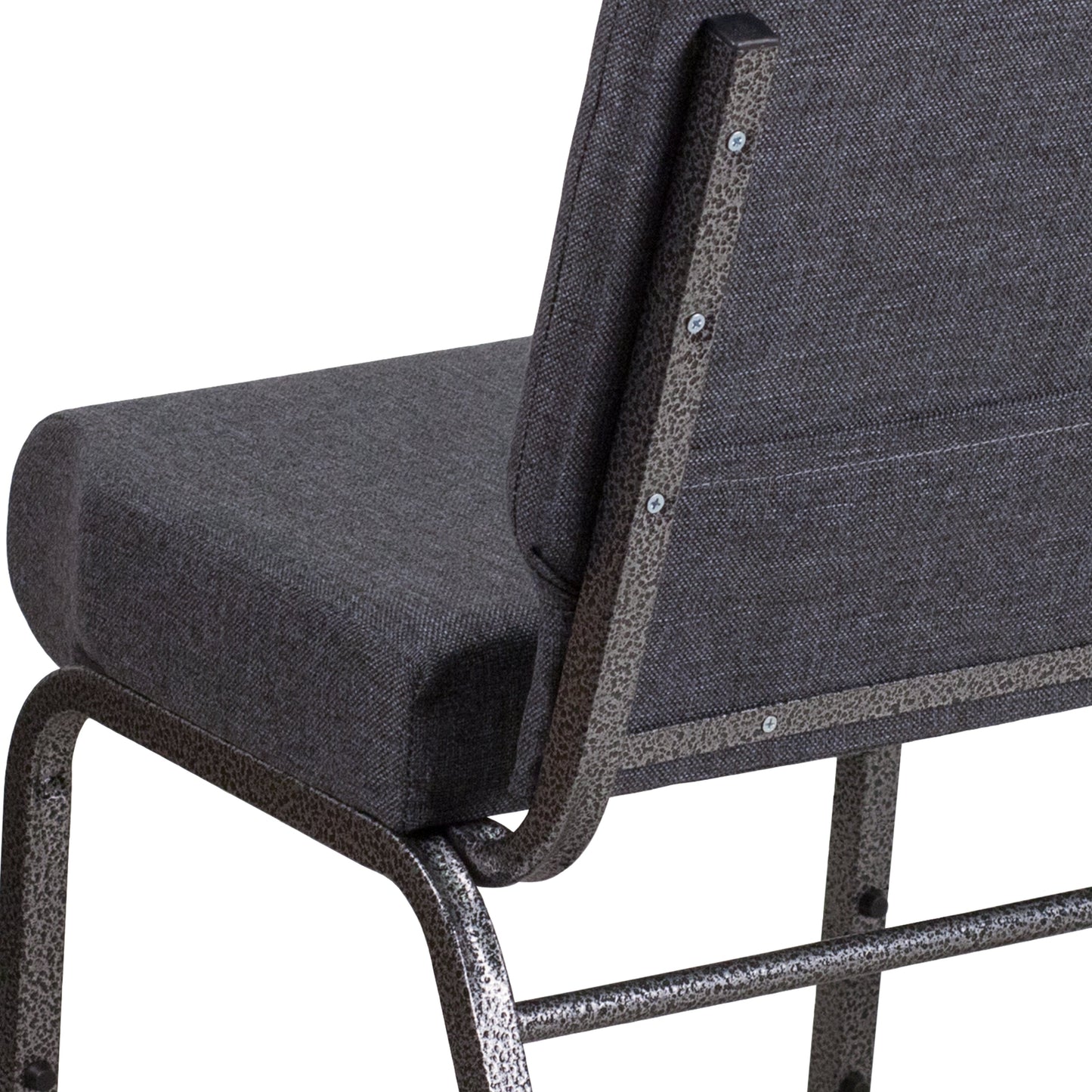 Dark Gray Fabric Church Chair FD-CH0221-4-SV-DKGY-GG