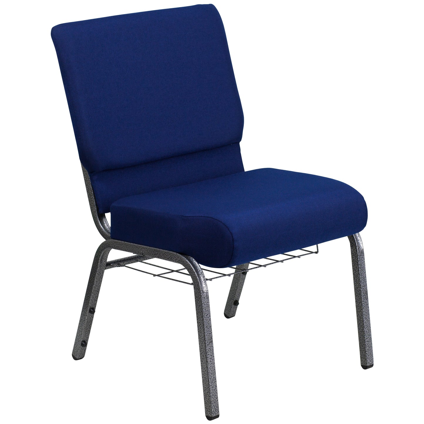 Navy Blue Fabric Church Chair FD-CH0221-4-SV-NB24-BAS-GG