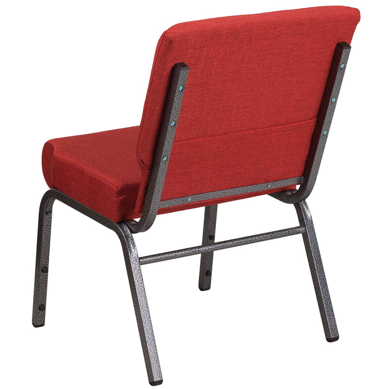 Crimson Fabric Church Chair FD-CH0221-4-SV-RED-GG