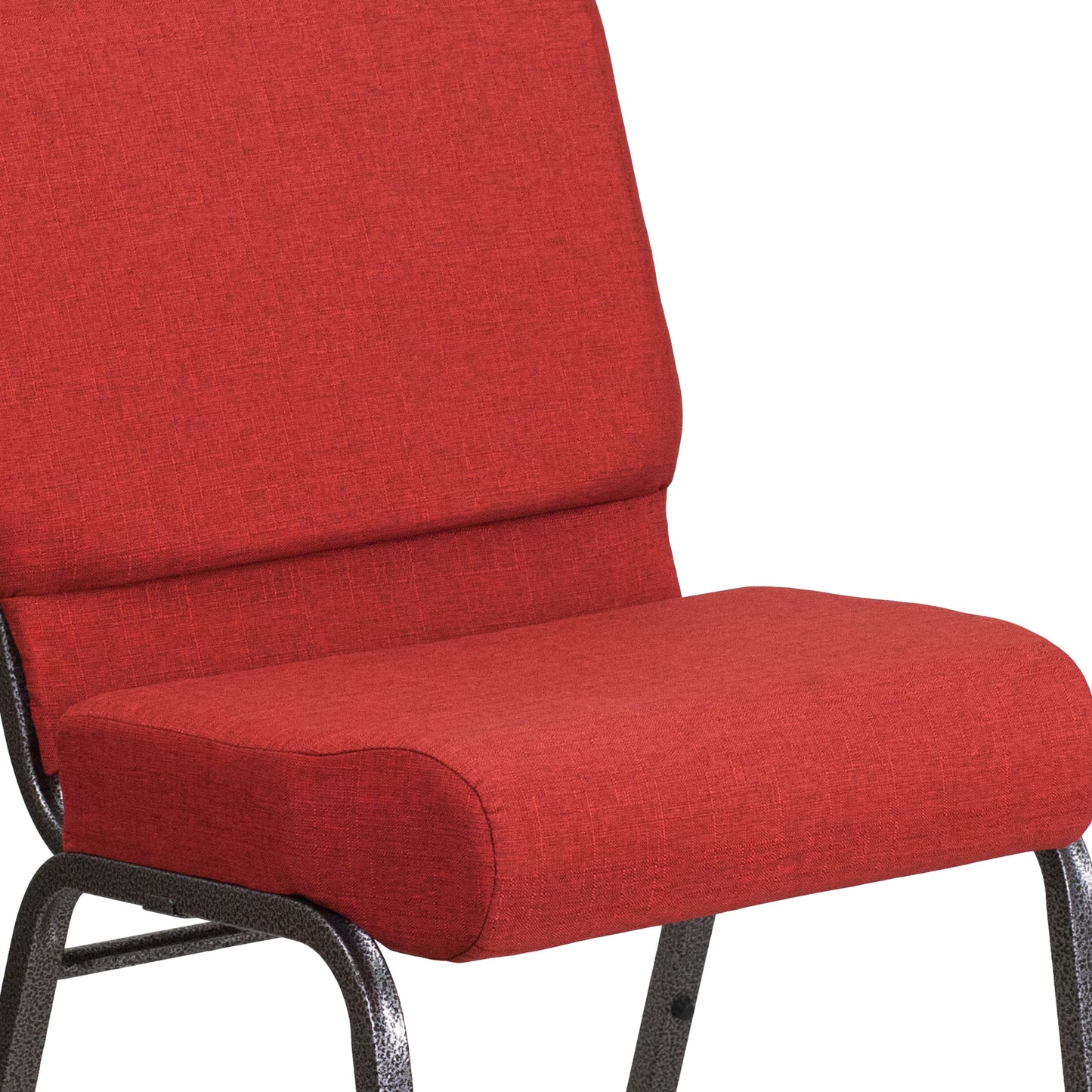 Crimson Fabric Church Chair FD-CH0221-4-SV-RED-GG