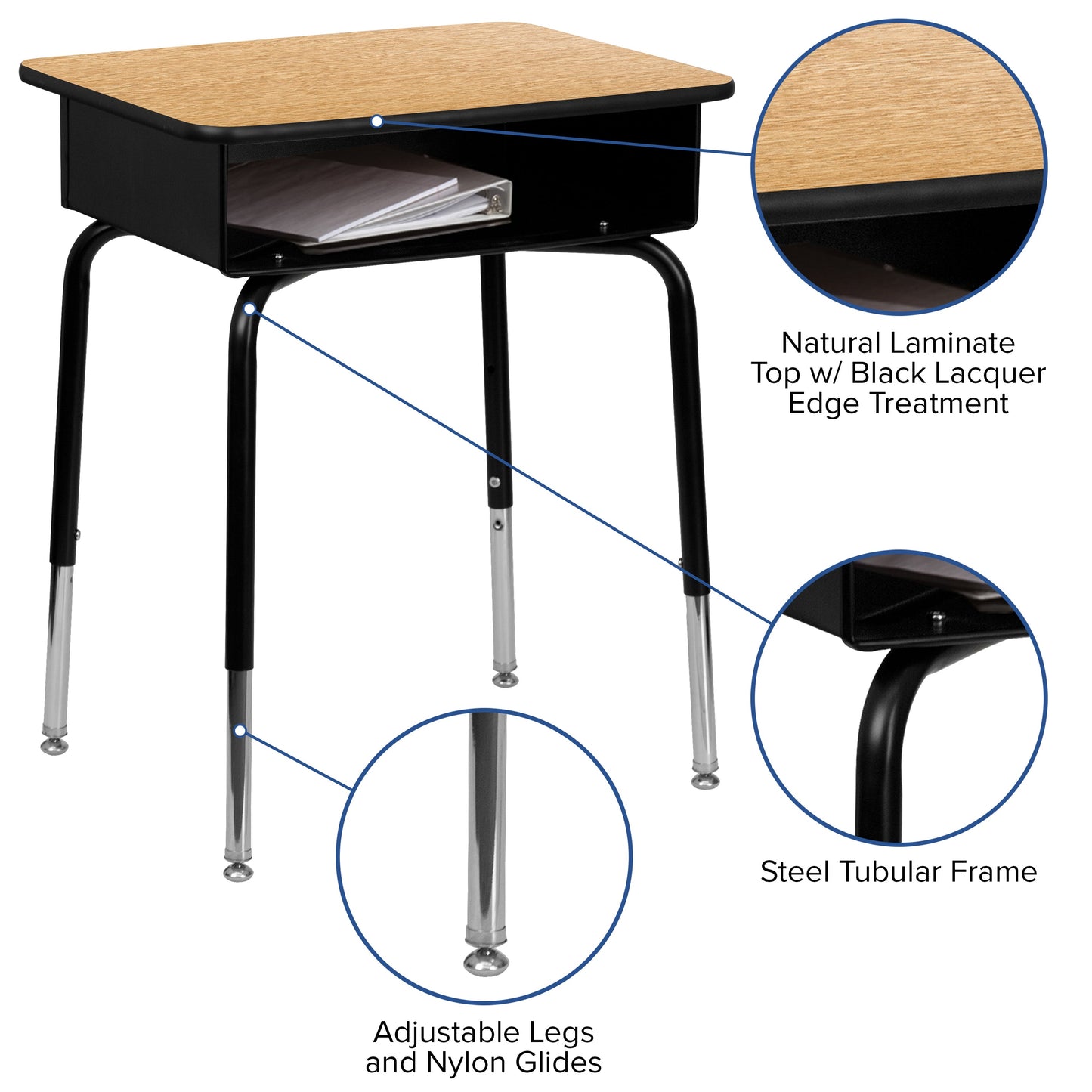 Natural Open Front Desk FD-DESK-GG