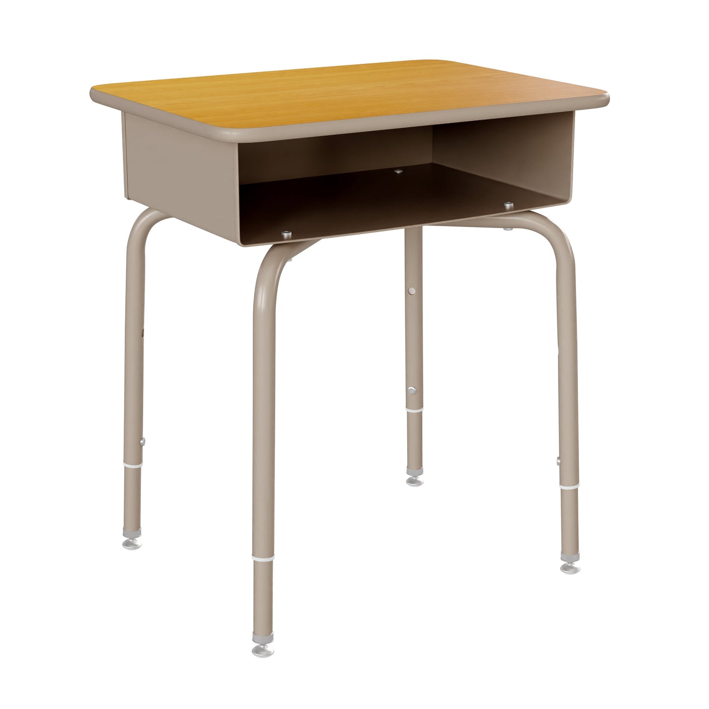 Maple/Silver Open Front Desk FD-DESK-GY-MPL-GG