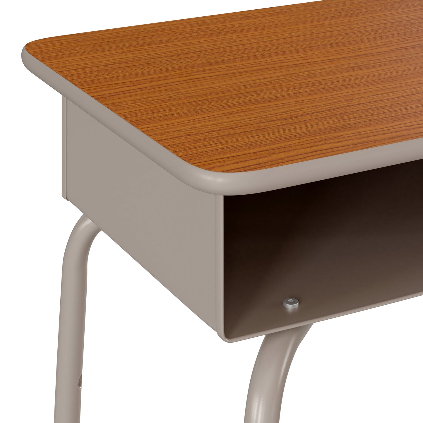 Walnut/Silver Open Front Desk FD-DESK-GY-WAL-GG