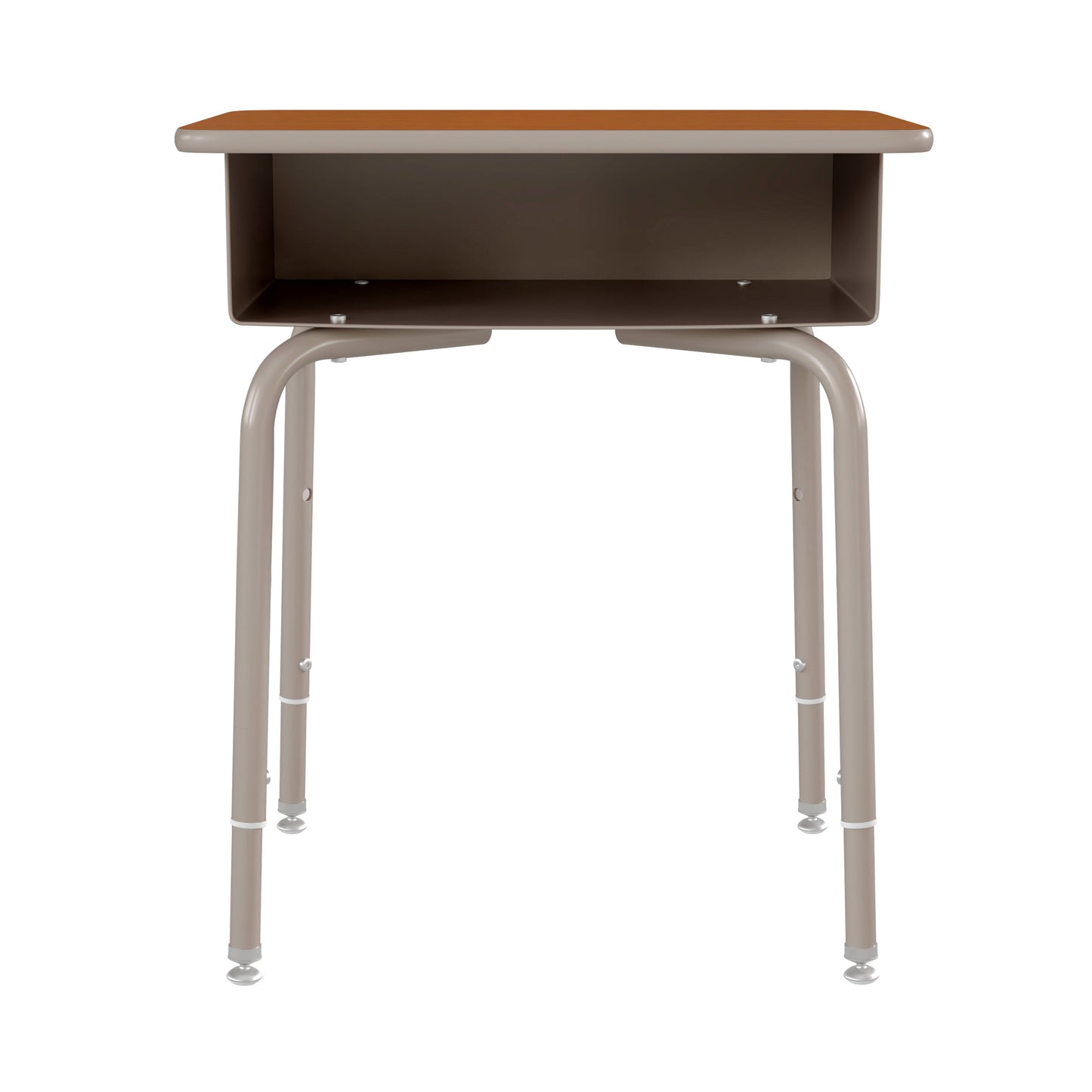 Walnut/Silver Open Front Desk FD-DESK-GY-WAL-GG