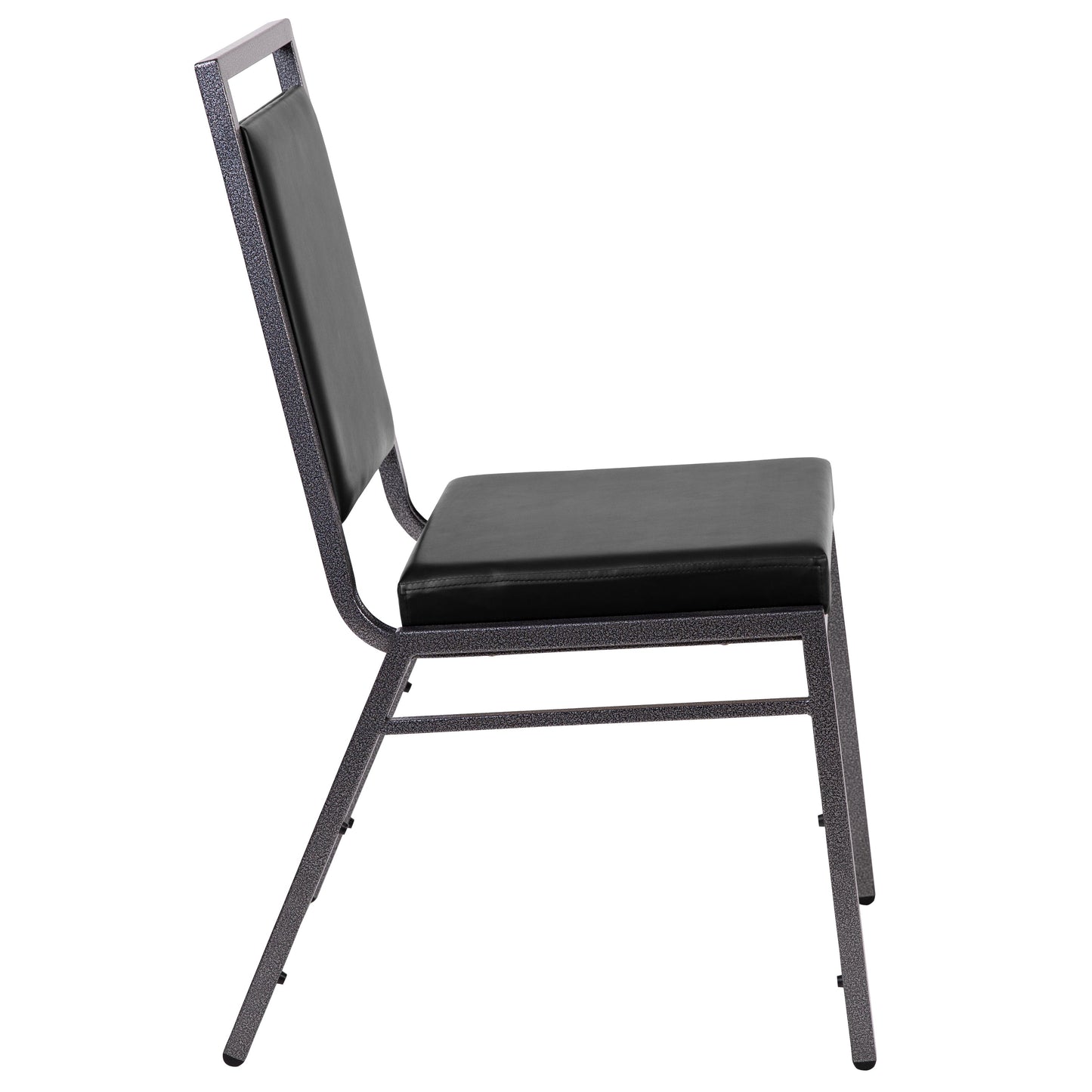 Black Vinyl Banquet Chair FD-LUX-SIL-BK-V-GG