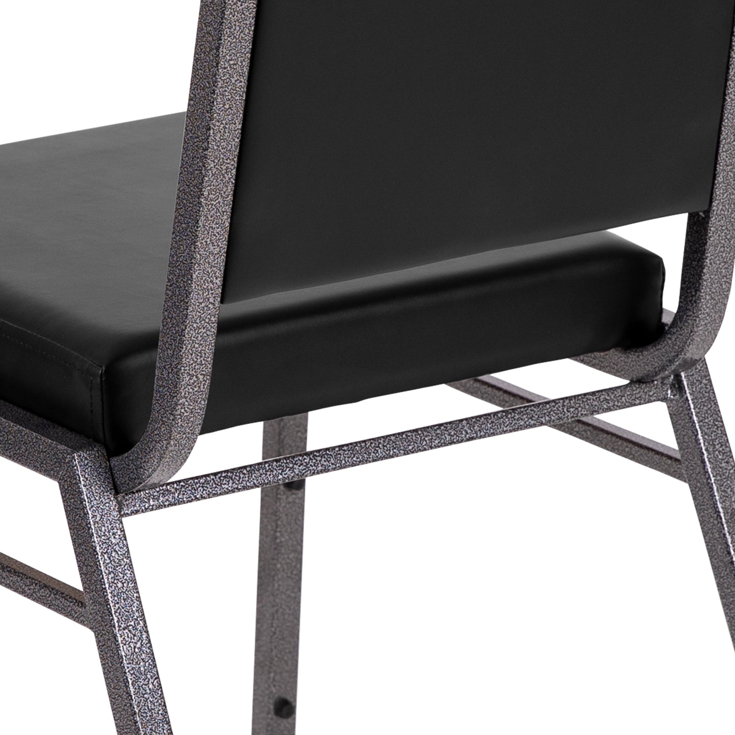 Black Vinyl Banquet Chair FD-LUX-SIL-BK-V-GG