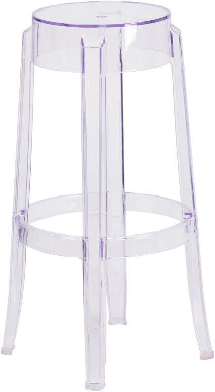 29.75"H Transparent Barstool FH-118-APC2-GG