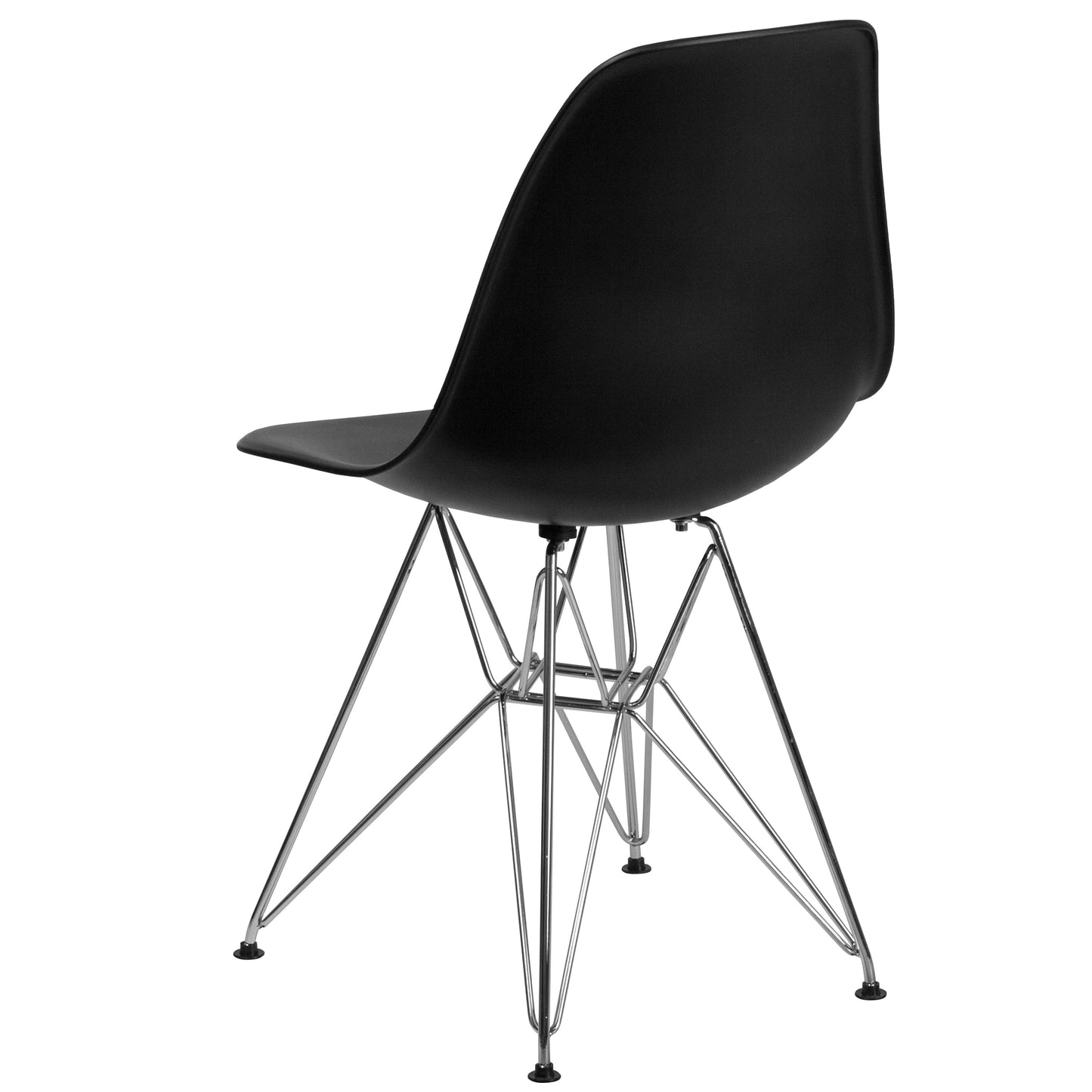 Black Plastic/Chrome Chair FH-130-CPP1-BK-GG